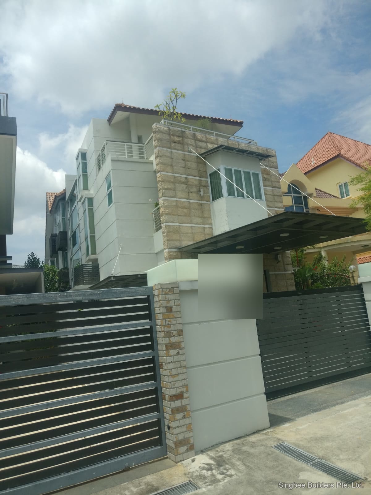 Completed landed home with stone facade in Singapore